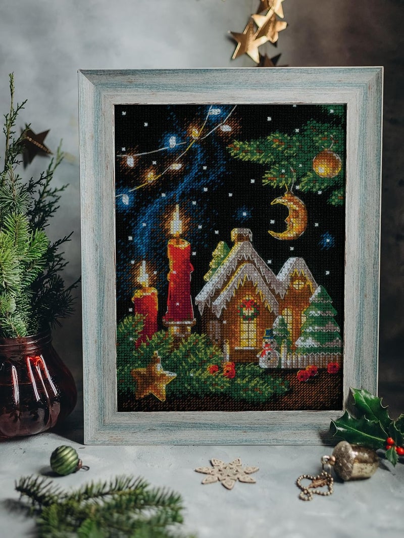 Riolis - Gingerbread Tale 2165, Christmas Cross Stitch Kits 6" x8¼, Cross Stitch for Beginners & Advanced, Crossstitch Kits for Adults, Counted Stitching Kits, Embroidery Kit Christmas - Image 3